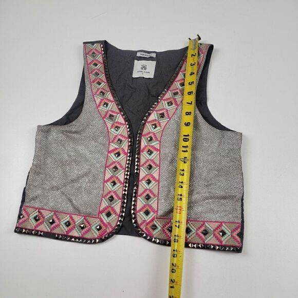 John John Made In Heaven Embroidered Open Vest Multicolor Size Medium - Picture 9 of 11